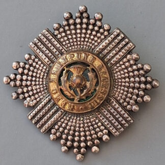 The Scots Guards - Officer's Silver Gilt & Enamel Cap Star.