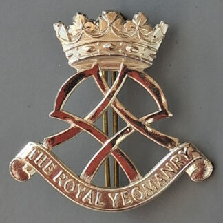 The Royal Yeomanry - Large White Metal Arm Badge.