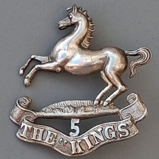 The 5th Battalion The King's (Liverpool) - N.C.O'S White Metal Cap Badge.