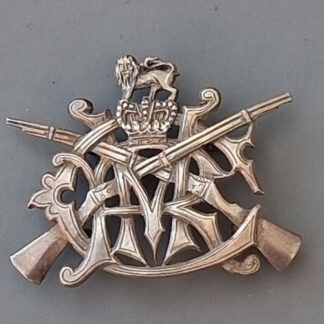 (India) The Calcutta Mounted Volunteer Rifles - White Metal Pagri Badge.
