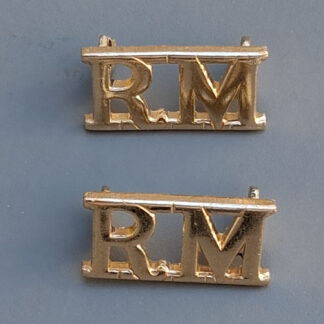 The Royal Marines - Gold Anodised Shoulder Titles.